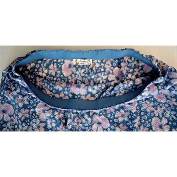 Intimately FP OB1589243 Women's Sz XS Blue Floral Romance Me Ruffle Slip Skirt - Picture 4 of 6